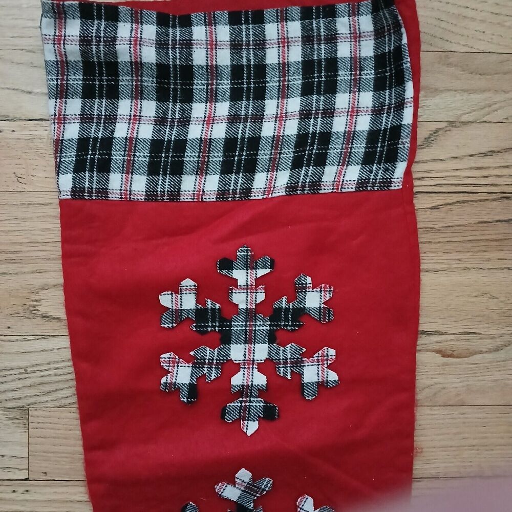 LARGE 32" Hanging Christmas Stocking Patchwork Holiday Decoration Lightweight - Picture 3 of 4